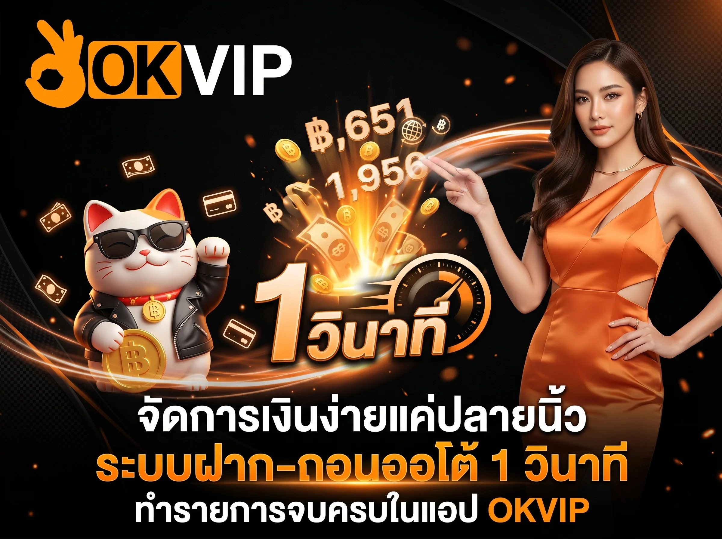 แอป OKVIP ระบบฝากถอนออโต้ ทำรายการรวดเร็วผ่านมือถือ โหลดเลย
