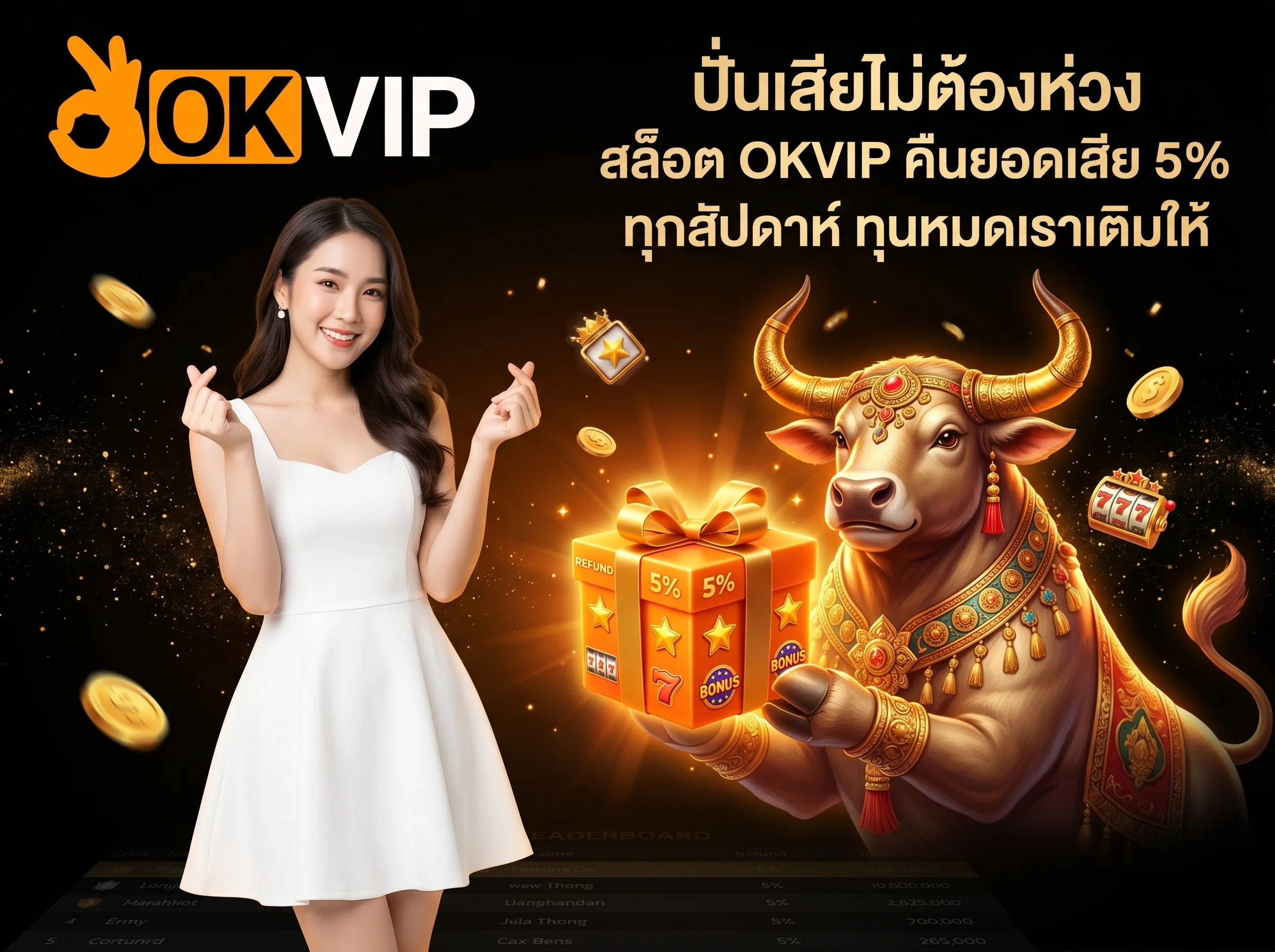 OKVIP Slot คืนยอดเสียสล็อต 5% โปรโมชั่นสล็อตสุดคุ้มจาก OKVIP PG